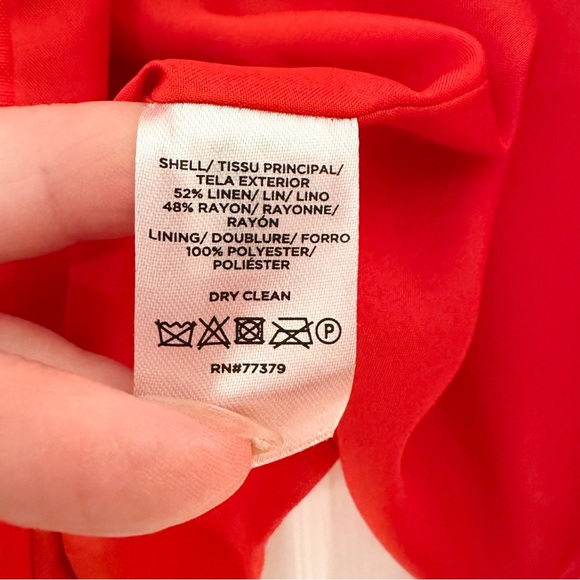 NWT Ann Taylor Linen Blend Double Breasted Blazer Red Sz 8 - Picture 9 of 9